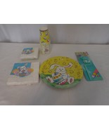 Easter Lot Paper Plates Napkins Cups Straw NEW Vintage - £20.53 GBP