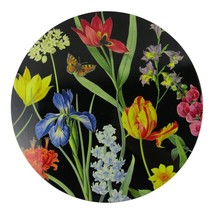 Set of 4 CASPARI Round Flower and Butterfly Lacquer Placemat 14.5 inch New - £69.45 GBP