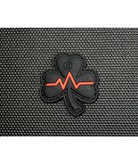 Thin Red EKG Line Clover PVC Uniform Patch EMS EMT MED Morale Lucky Iris... - €6,69 EUR
