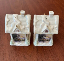 2005 LENOX SALT &amp; PEPPER SET THOMAS KINKADE &quot;THE STONEHEARTH HUTCH&quot; - £26.36 GBP