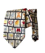 Vintage Museum Artifacts Silk Tie Japan Manga Anime Inspired Illustrated - $38.53 CAD