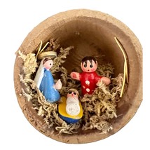 Vintage Wooden Miniature Nativity Set Jesus, Joseph, Mary - £11.04 GBP