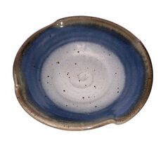 Studio Pottery Bowl Blue White Brown 8” Handmade Signed Soup Pasta Decor... - $27.00