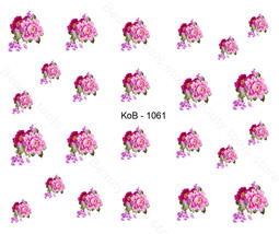 Nail Art Water Transfer Stickers Decal Pretty Pink Flowers KoB-1061 - £2.39 GBP