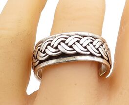 925 Sterling Silver  Vintage Raised Braided Design Band Ring Sz 12.5  RG... - $64.98