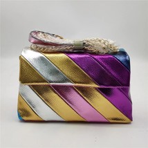 Good Quality Jointing lic Colorful PU Crossbody Handbag For Women - £156.76 GBP