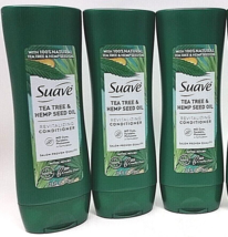 ( LOT 3 ) Suave Tea Tree &amp; Hemp Seed Oil Revitalizing Conditioner 12.6 oz Each - £23.29 GBP