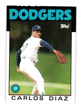 1986 Topps #343 Carlos Diaz Los Angeles Dodgers - £1.57 GBP