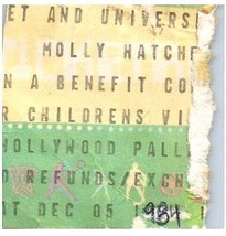Molly Hatchet Ticket Stub Décembre 5 1984 Hollywood Palladium California - £32.53 GBP