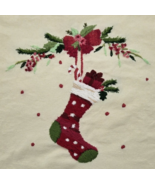 Vintage Embroidered Christmas Stocking Floral Design 11.5x11 Handmade Fa... - €16,21 EUR Vintage Embroidered Christmas Stocking Floral Design 11.5x11 Handmade Fa... - €16,21 EUR