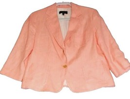 Talbots Womens Jacket 12 Pink Blazer Office Business Casual Barbie Linen... - $25.00