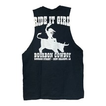 Bourbon Street New Orleans LA Ride It Girl Black Sleeveless Cut T Shirt Medium - £11.74 GBP