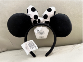 Disney Parks White Black Polka Dot Minnie Mouse Ears Headband NEW  image 2
