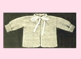 Infant Knitted Sacque 2. Vintage Knitting Pattern for Baby Sweater PDF D... - $2.50