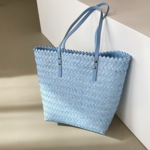 Women Hand-Woven Summer Straw Handbag Large Capacity Handmade Rattan Shoulder Ba - £30.41 GBP
