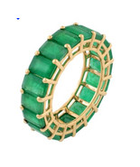 14k Gold Emerald full eternity ring - IGI certified - zilver kist stone ... - $40,721.01 MXN