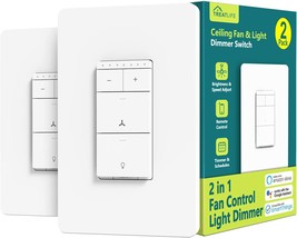 Treatlife Smart Ceiling Fan Control And Dimmer Light Switch, Remote Control - £79.92 GBP