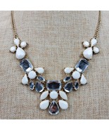 Vintage Mid Century Style White Clear Beaded Necklace 21 Inch - $249.41 MXN