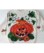 Vintage 1990s Honors Pumpkin Ugly Halloween Graphic Knit Crewneck Sweate... - $98.90 CAD