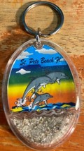 Florida Souvenir St. Pete Beach Dolphins Ocean Rainbow Keychain Clip Rea... - £9.58 GBP