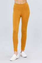 Women&#39;s Mustard Waist Elastic Band Ponte Pants - $13.50