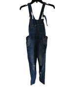 Zara Girls Distressed Patch Holes Jean Denim Overalls Sz 11-12 Blue 152cm - $454.96 MXN
