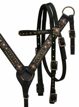 Western Saddle Horse Heavy Black Nylon Bridle + Breast Collar Tack Set - £46.04 GBP