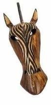 10" Zebra Hand Carved Tribal Head Masks Scratch And Dent - $24.69