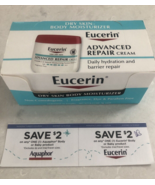 New Box 12 Eucerin Advanced Repair Cream .25 Oz Travel Tubes 10 Paper Sa... - $22.76