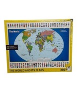 World Map &amp; Its Flags 300 Pieces PUZZLE  National Geographic  NEW - $16.00