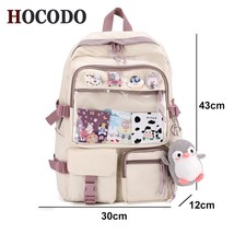 HOCODO Cute Women Backpack Large Capacity Solid Color Female School Bag Fashion  - £36.53 GBP