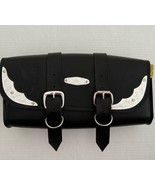 WILLIE &amp; MAX Saddlebags Motorcycle Black Leather Silver Legend Tool Bag - $164.12 CAD