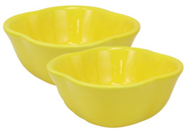 Ebros Ceramic Yellow Bell Pepper 12oz Bowl Condiments Container SET OF 2 - £21.17 GBP