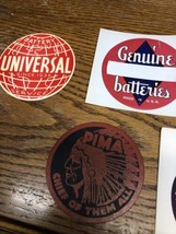 5 Vintage Batteries Label Decal Round Guaranteed Made in U.S.A. NOS Univ... - $18.14