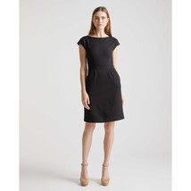 Quince Womens Ultra-Stretch Ponte Cap Sleeve Dress Black L - $38.55