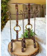 Candle Holder Country Rustic Farmhouse Metal Bridle Strap Reins Pillar W... - €40,24 EUR