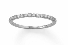 0.90 Carat Diamonds Thin Half Eternity Wedding Band Ring 14K White Gold Finish - £67.00 GBP