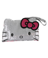 Sanrio Hello Kitty Comic Pop Silver Sequins Face Wristlet Purse Bag NWT - £17.18 GBP