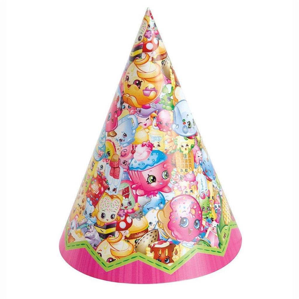 Shopkins Party Favor Cone Hat 8 Per Package Birthday Supplies NEW - $3.95