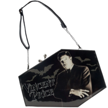 Kreepsville Vincent Price Black Skull Kisslock Coffin Purse Shoulder Bag... - $62.95