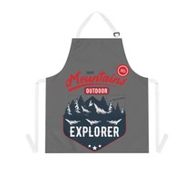 Personalized Grilling Apron: Mountains Outdoor Explorer Design, 100% Pol... - £22.20 GBP