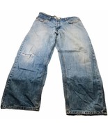 Levis 569 Jeans Mens 35x28 Distressed Baggy Loose Straight Fit Blue Fade... - $63.49 CAD