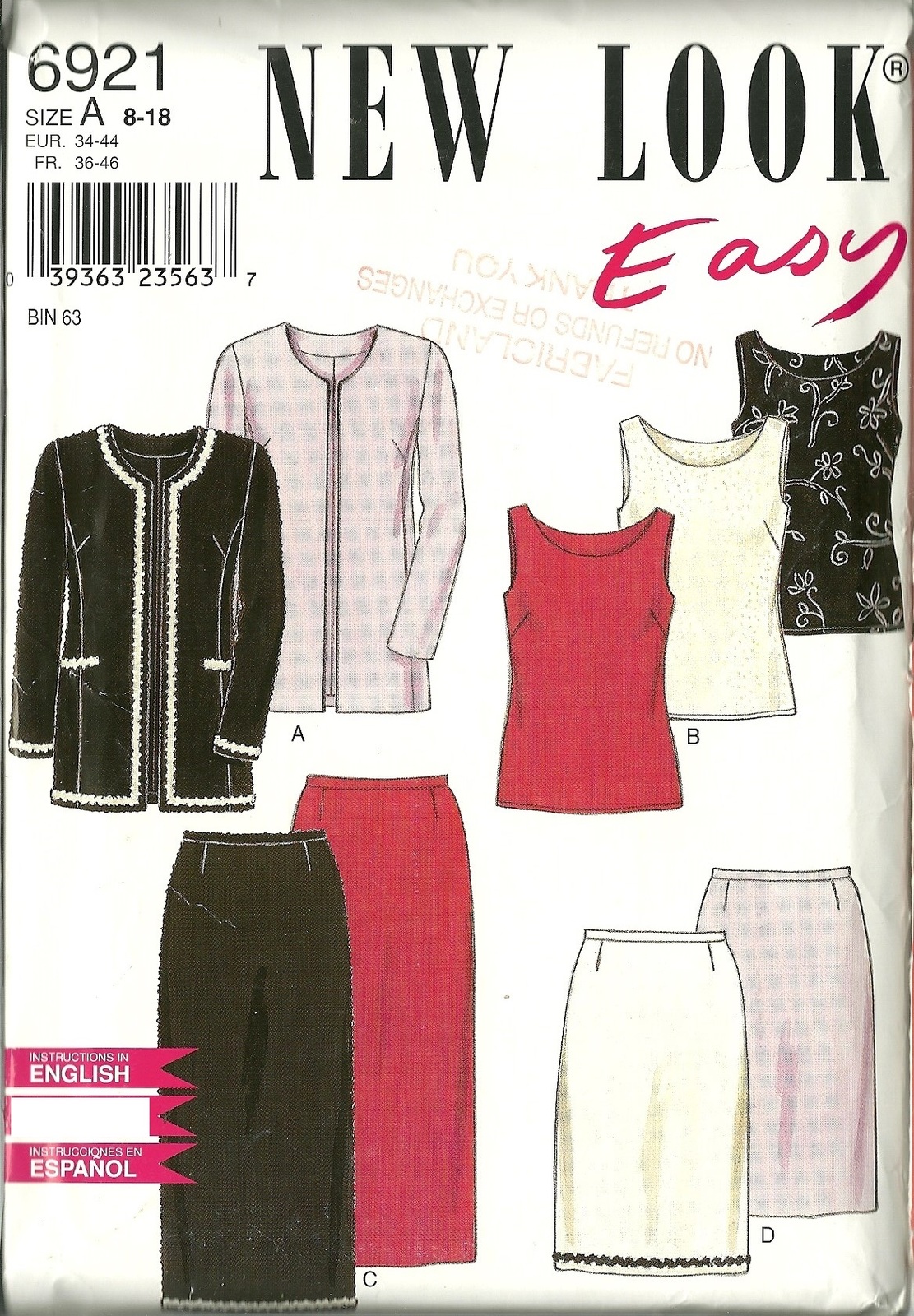 New Look Sewing Pattern 6921 Misses Womens Jacket Skirt Top 8 10 12 14 16 18 New - £7.85 GBP