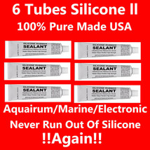 1oz Clear Silicone Adhesive, Sealant, Glue Six Tubes $3.15 Per Tube - £21.27 GBP