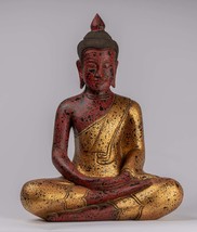Antique Khmer Style Wood Seated Buddha Statue Dhyana Meditation Mudra - 51cm/20&quot; - £764.41 GBP