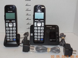 PANASONIC KX-TGE230 DECT 6.0 CORDLESS PHONE ANSWERING MACHINE 2 HANDSETS - $48.25