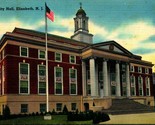 Elizabeth NJ New Jersey City Hall Building Vtg Linen Postcard Q15 - £3.09 GBP