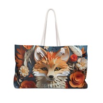 Personalised/Non-Personalised Weekender Bag, Fox, Weekender Bag, Beach Bag, Book - £38.24 GBP