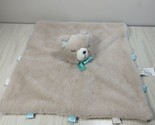 Kellytoy teddy bear baby security blanket brown tan green bow ribbon tag... - £12.22 GBP