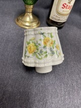 Vtg. Porcelain Shade Yellow Roses For Mini Oil Lamp 1 1/4” Fitter - $9.90